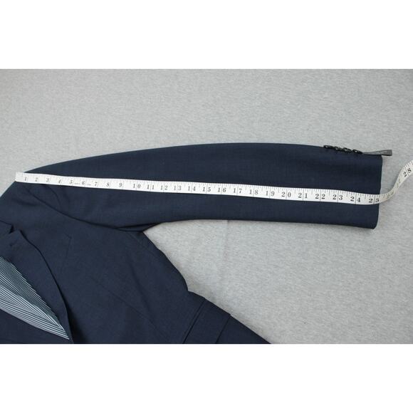 H&M Blazer Mens 38R Navy Blue Skinny Fit Stretch 2 buttons Single Breast - Picture 8 of 10